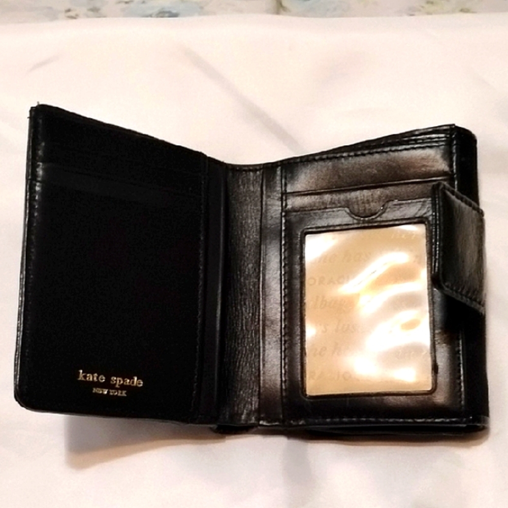EUC💞Kate Spade Storybook Wallet! Metallic Dots & Leather! Full Sentences Inside - Picture 9 of 10